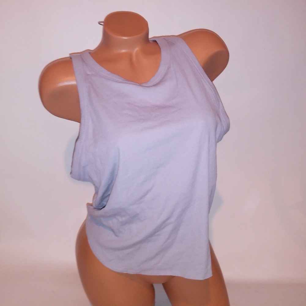 Victoria Secret PINK Tank Top Crop XXL 2X Ribbed Solid Shelf Bra Sleeveless New